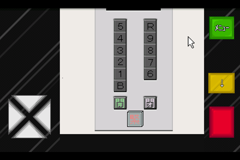 エレベーター脱出ゲームの画面